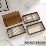 ⁦منظم إكسسوارات خشب راقي 3 أدوار بمقبض كريستال⁩ - الصورة ⁦4⁩